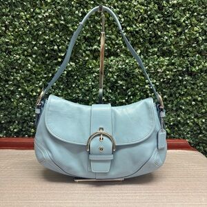 Coach Vintage Y2K SOHO Flap Shoulder Bag Light Blue